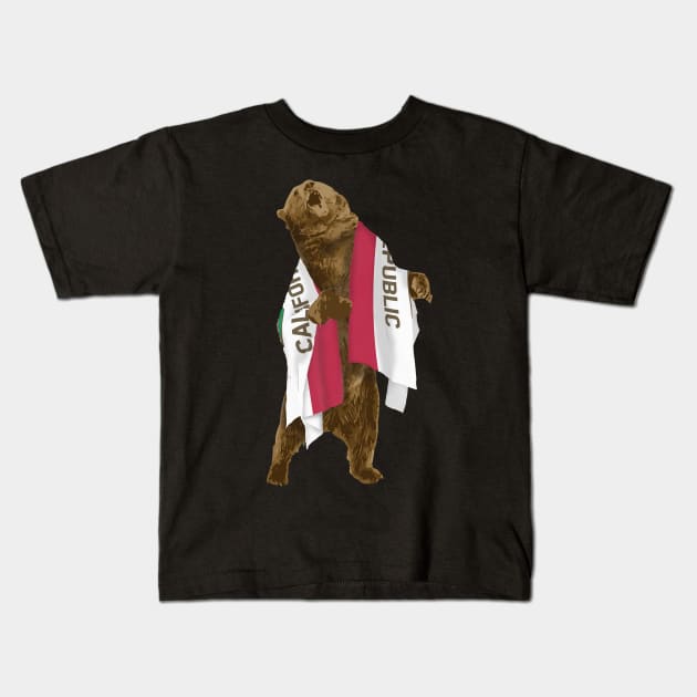 California Bear Dark Kids T-Shirt by nathancowle